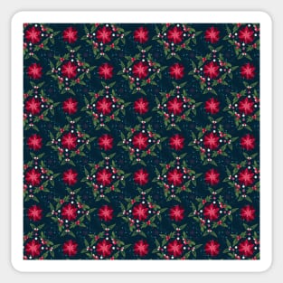 Poinsettia floral pattern Sticker